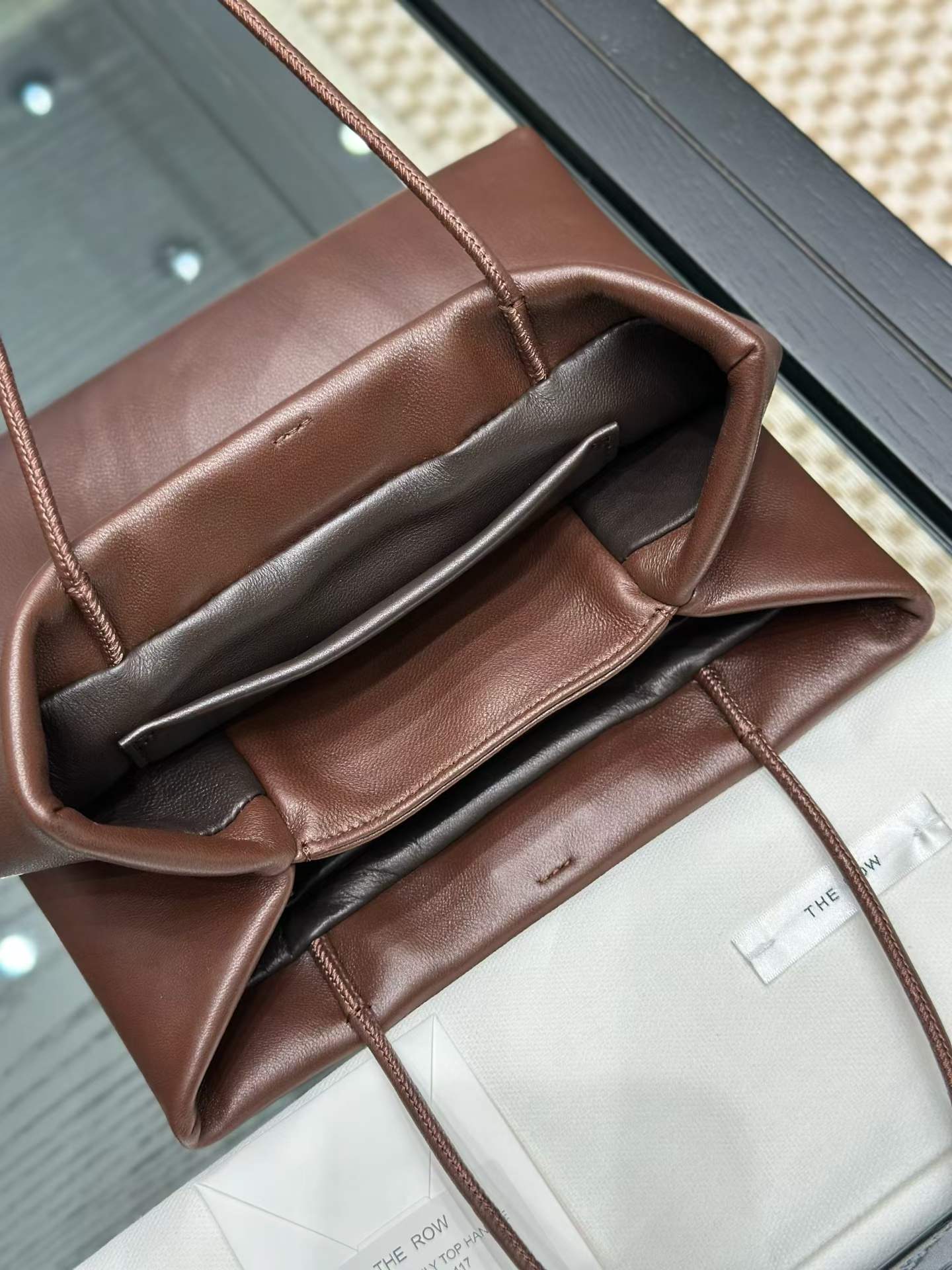 The Row Leather Cecily Top Handle Bag view 7