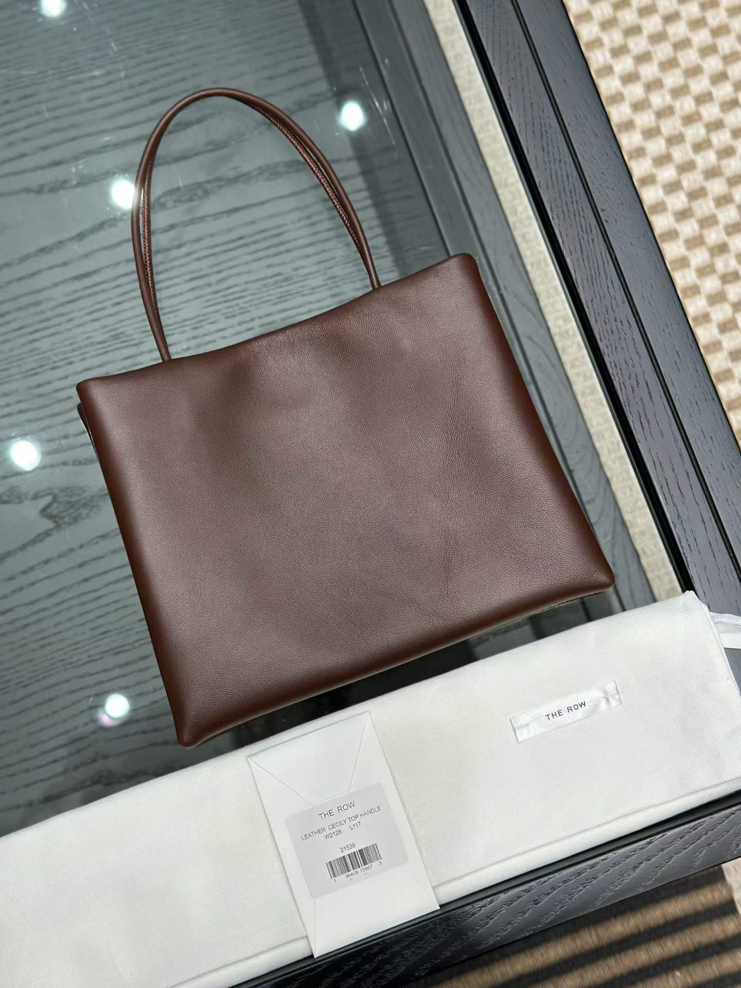 The Row Leather Cecily Top Handle Bag view 9
