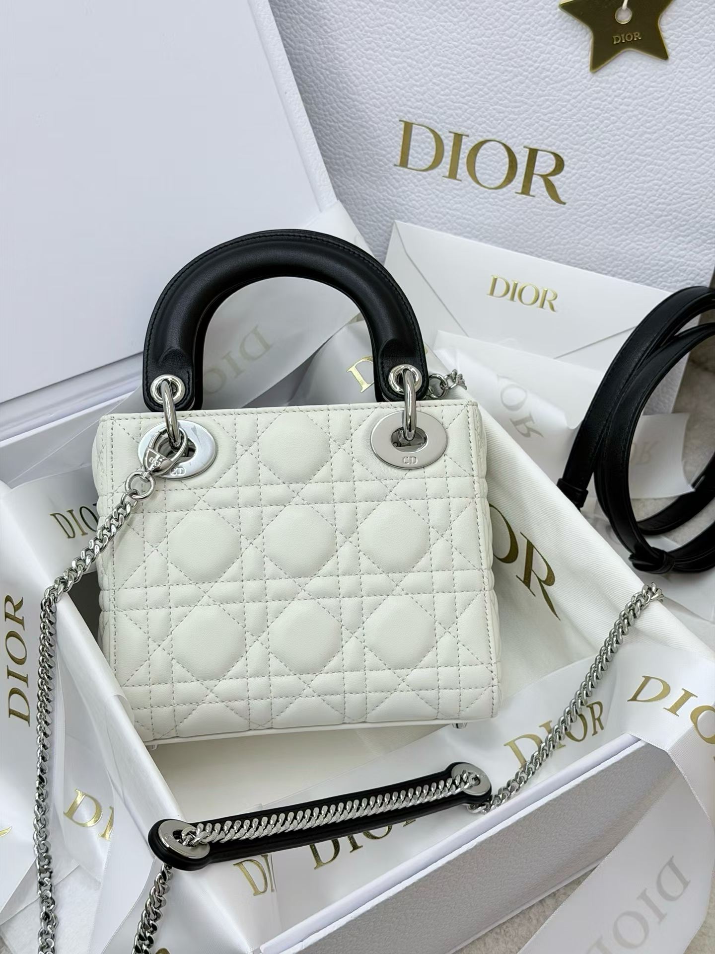 Dior Mini Lady Bag with Chain view 2