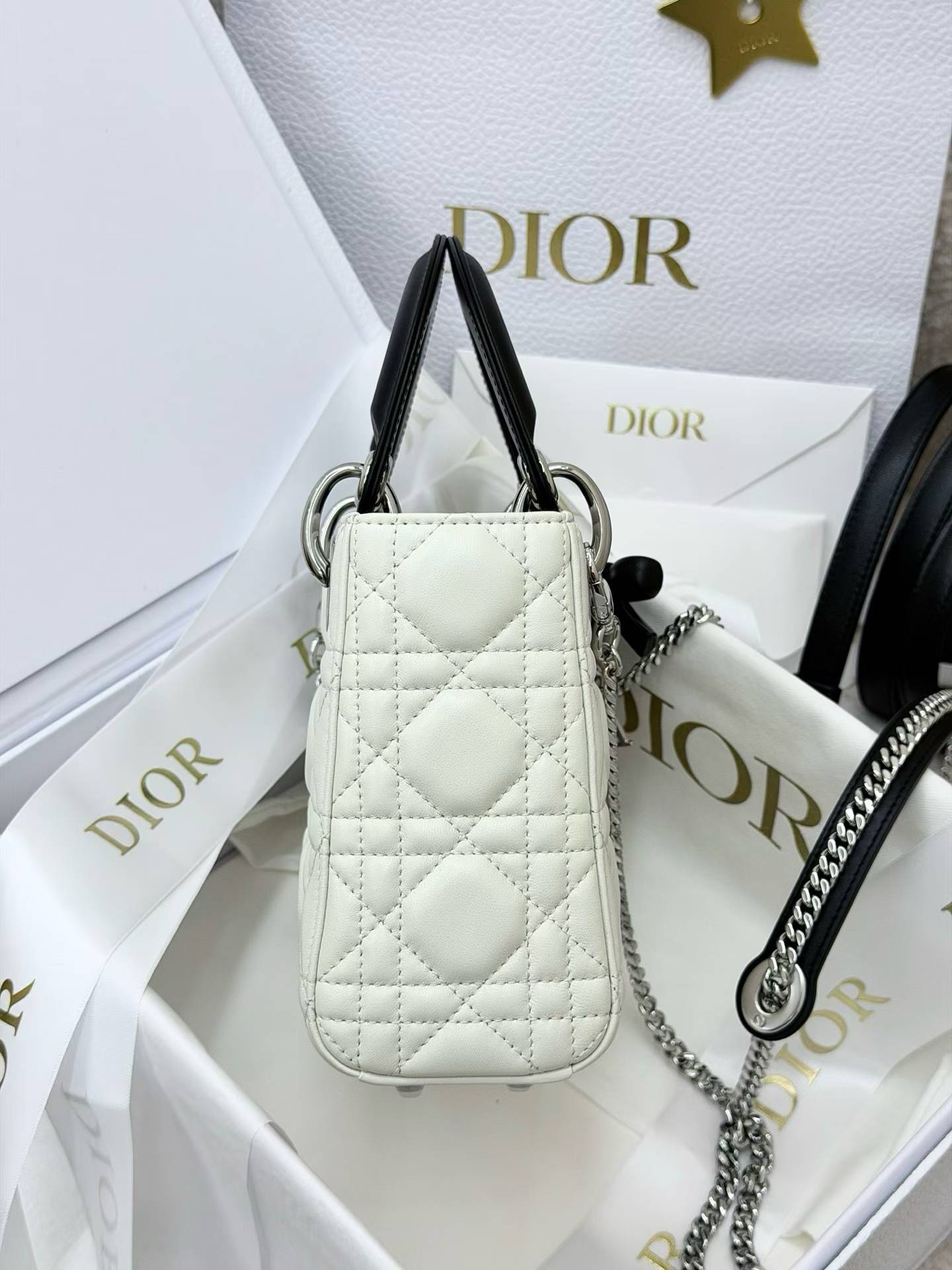 Dior Mini Lady Bag with Chain view 3