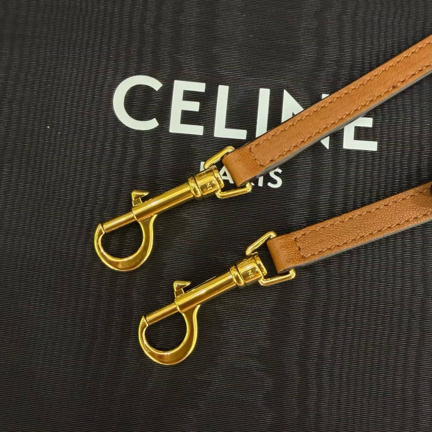 Celine Little Halfmoon Soft Triomphe In Supple Shiny Lambskin view 8