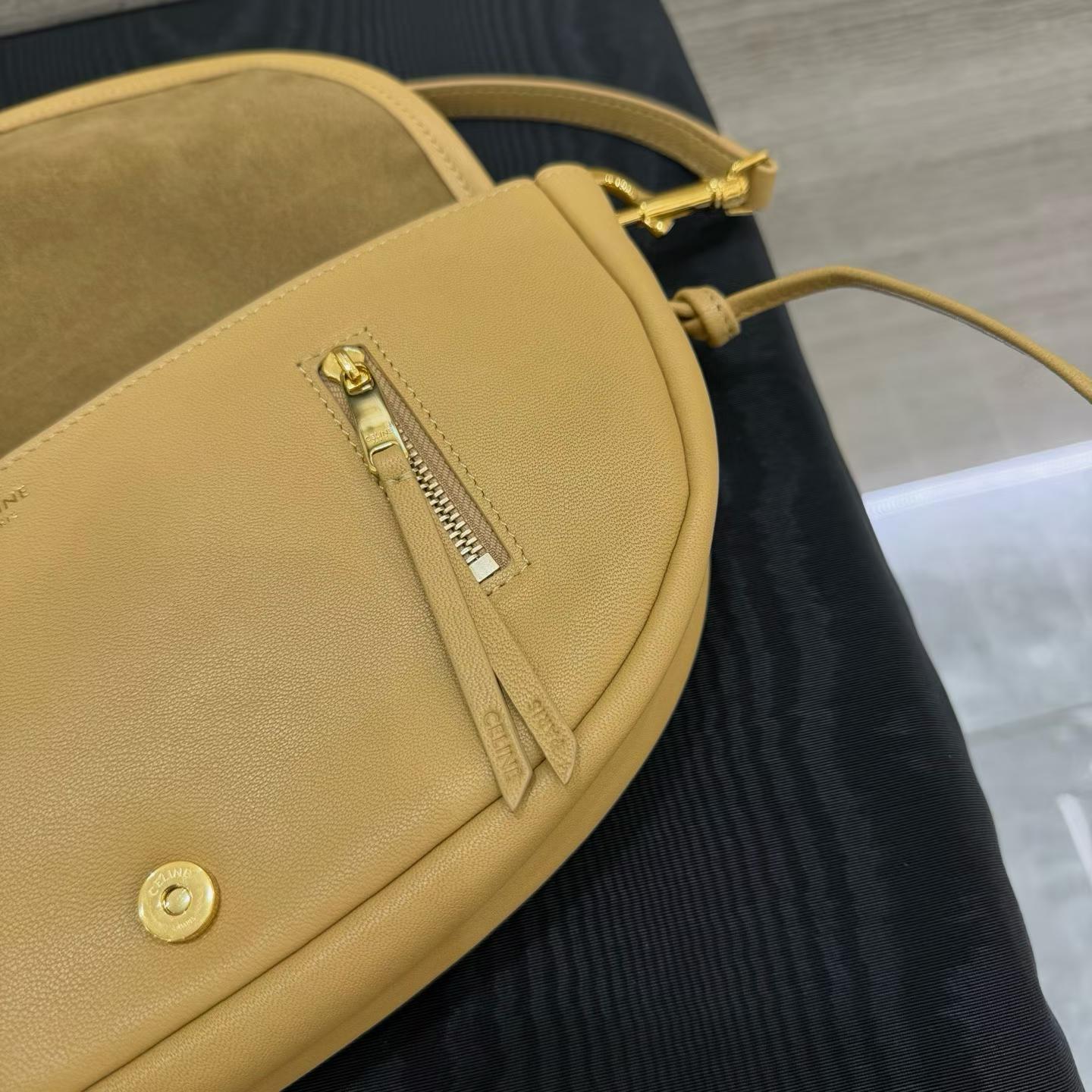 Celine Little Halfmoon Soft Triomphe In Supple Shiny Lambskin view 4