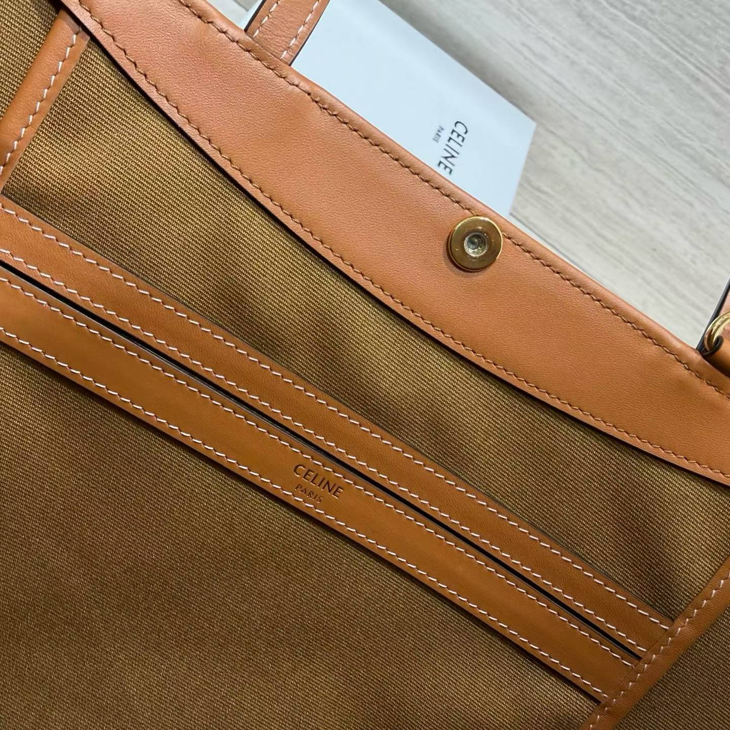 Celine FLAT SHOPPER IN Triomphe Canvas view 7