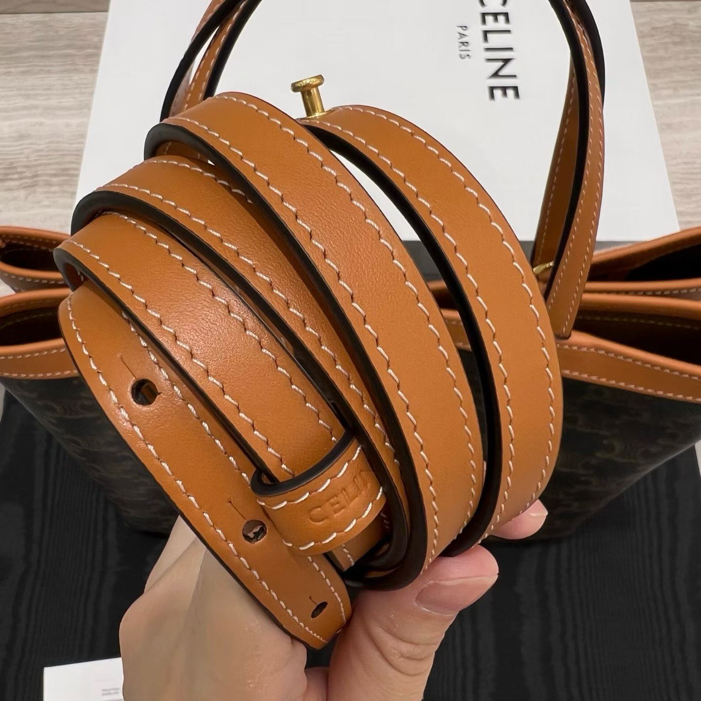Celine FLAT SHOPPER IN Triomphe Canvas view 9