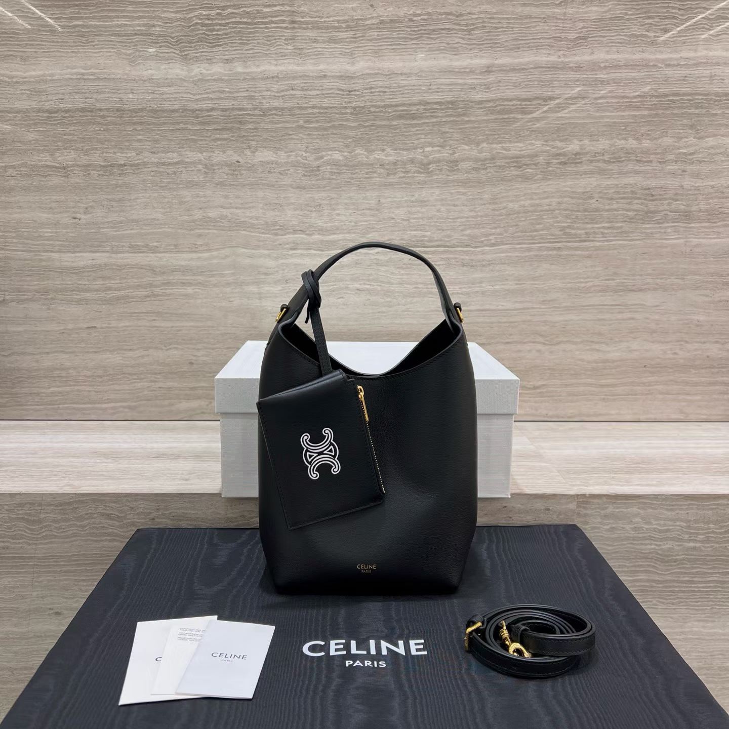 Celine Small Hobo In Supple Smooth Calfskin view 1