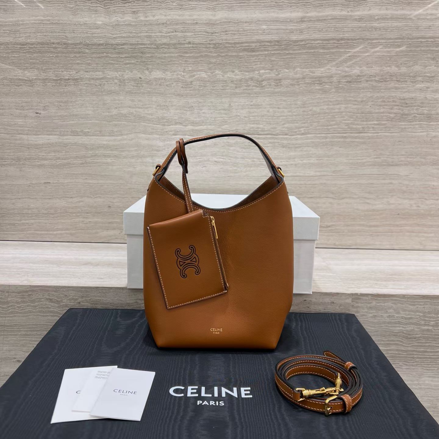 Celine Small Hobo In Supple Smooth Calfskin view 1