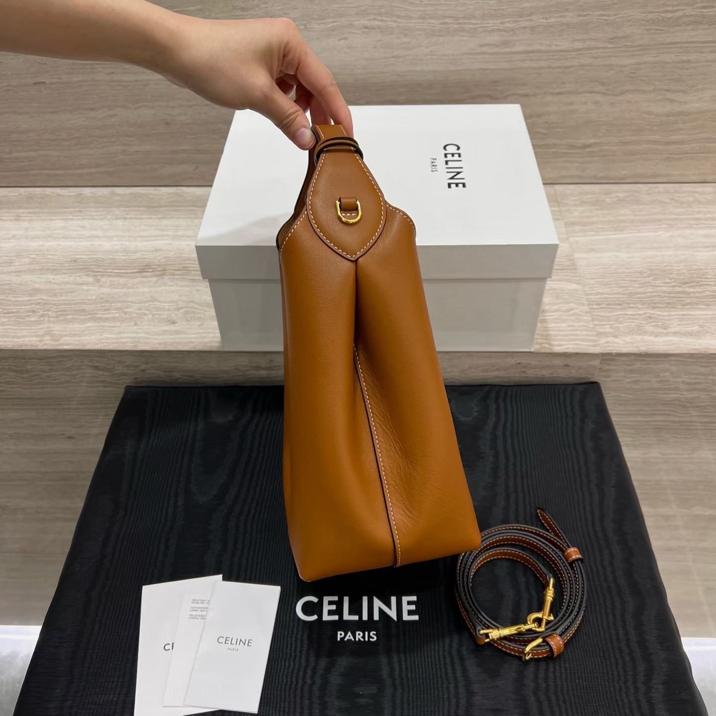 Celine Small Hobo In Supple Smooth Calfskin view 2