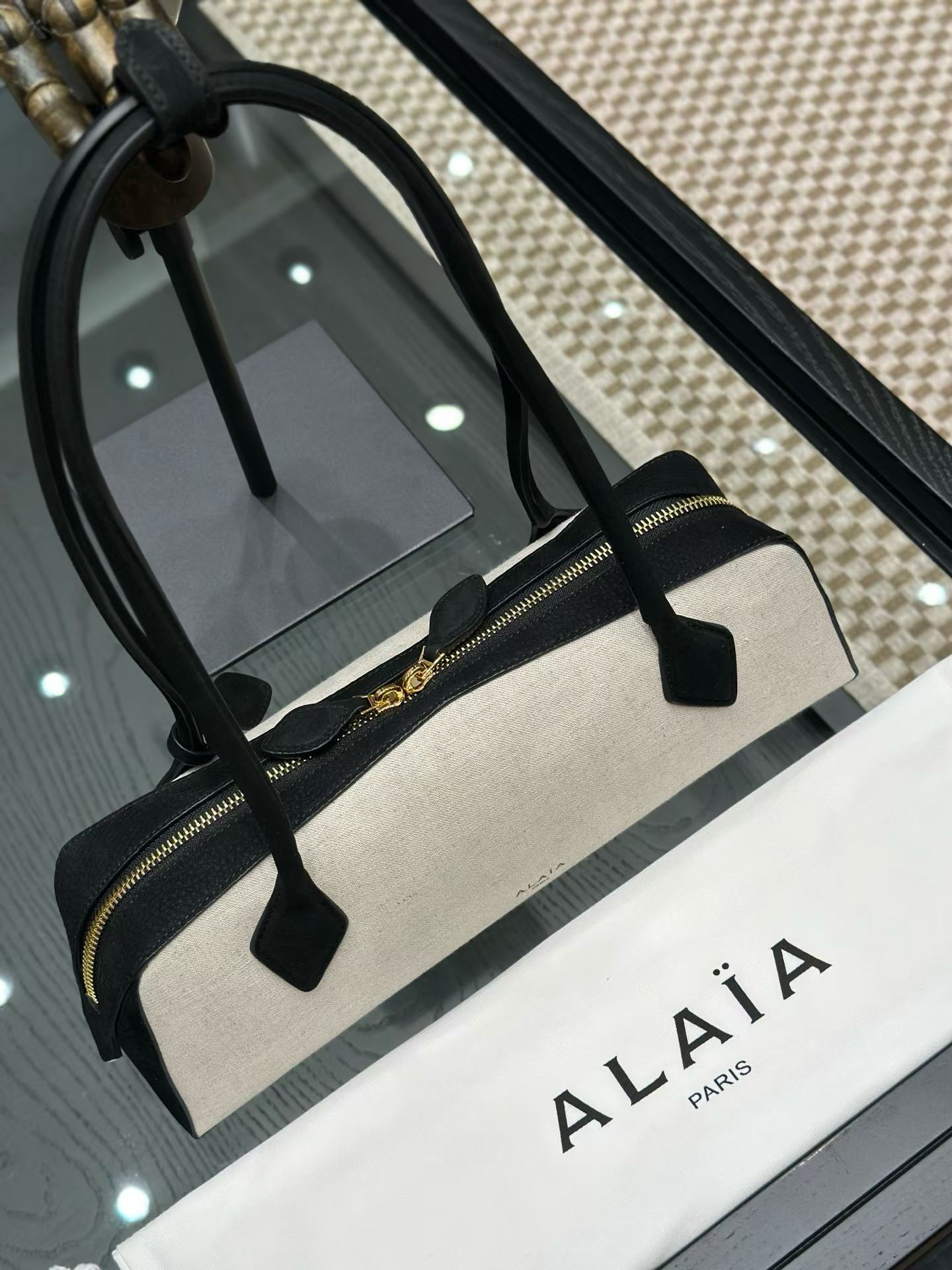 Alaïa Le Teckel Medium Bag In Canvas view 10