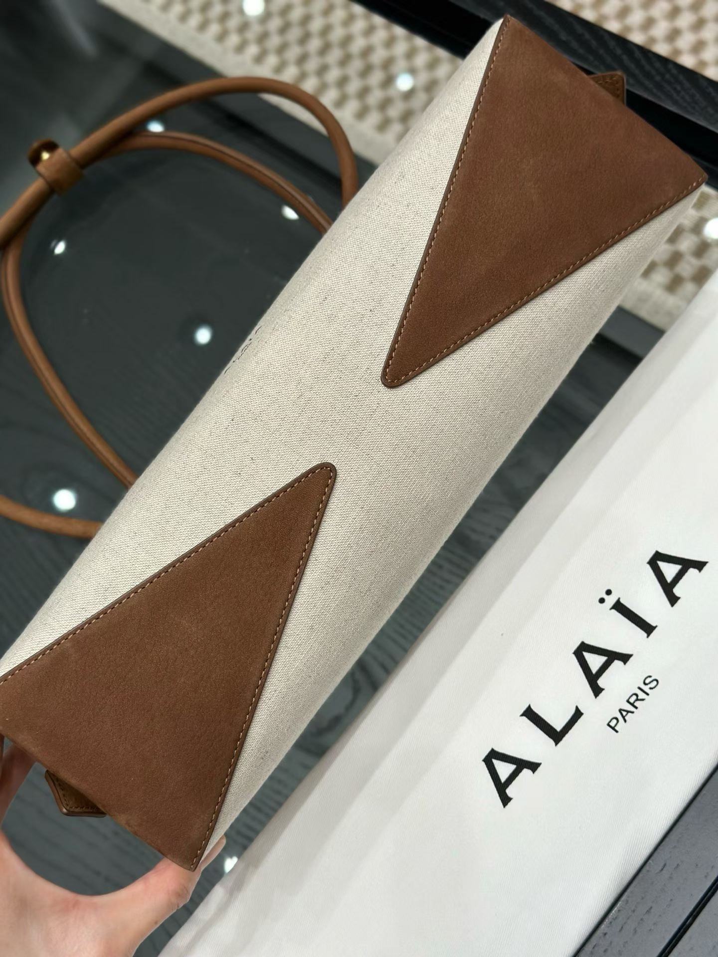 Alaïa Le Teckel Medium Bag In Canvas view 4