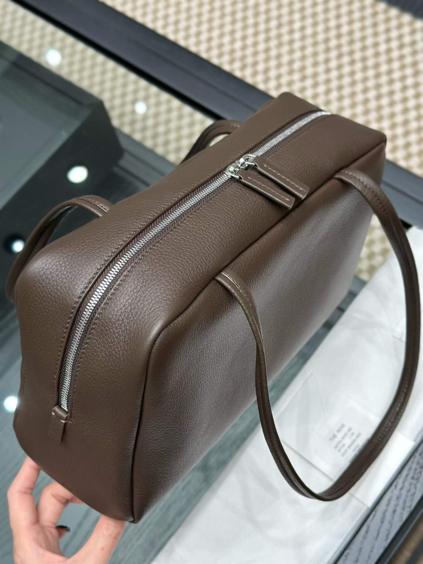 The Row Astra Leather Bowling Bag view 4