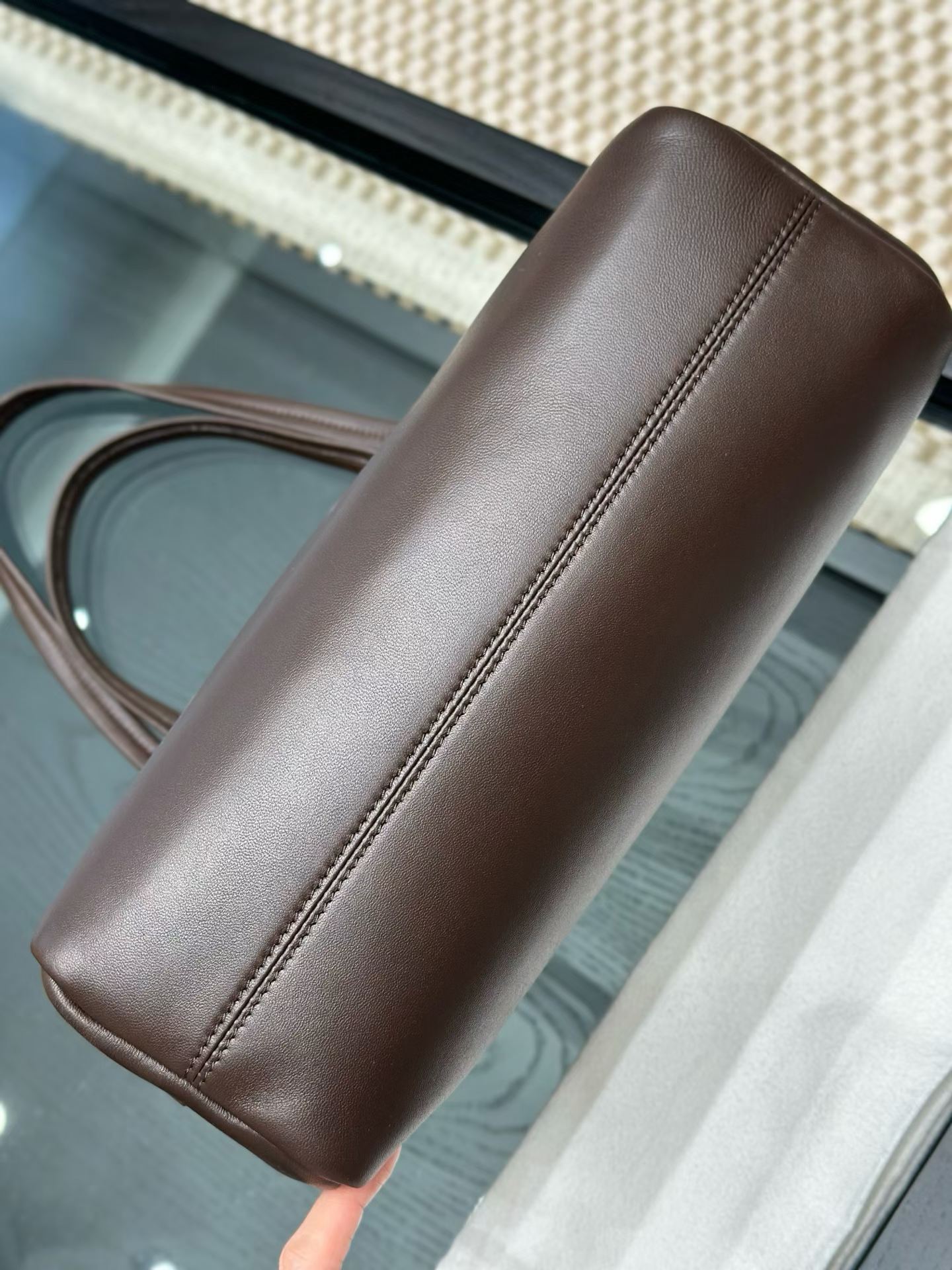 The Row Astra Leather Bowling Bag view 12