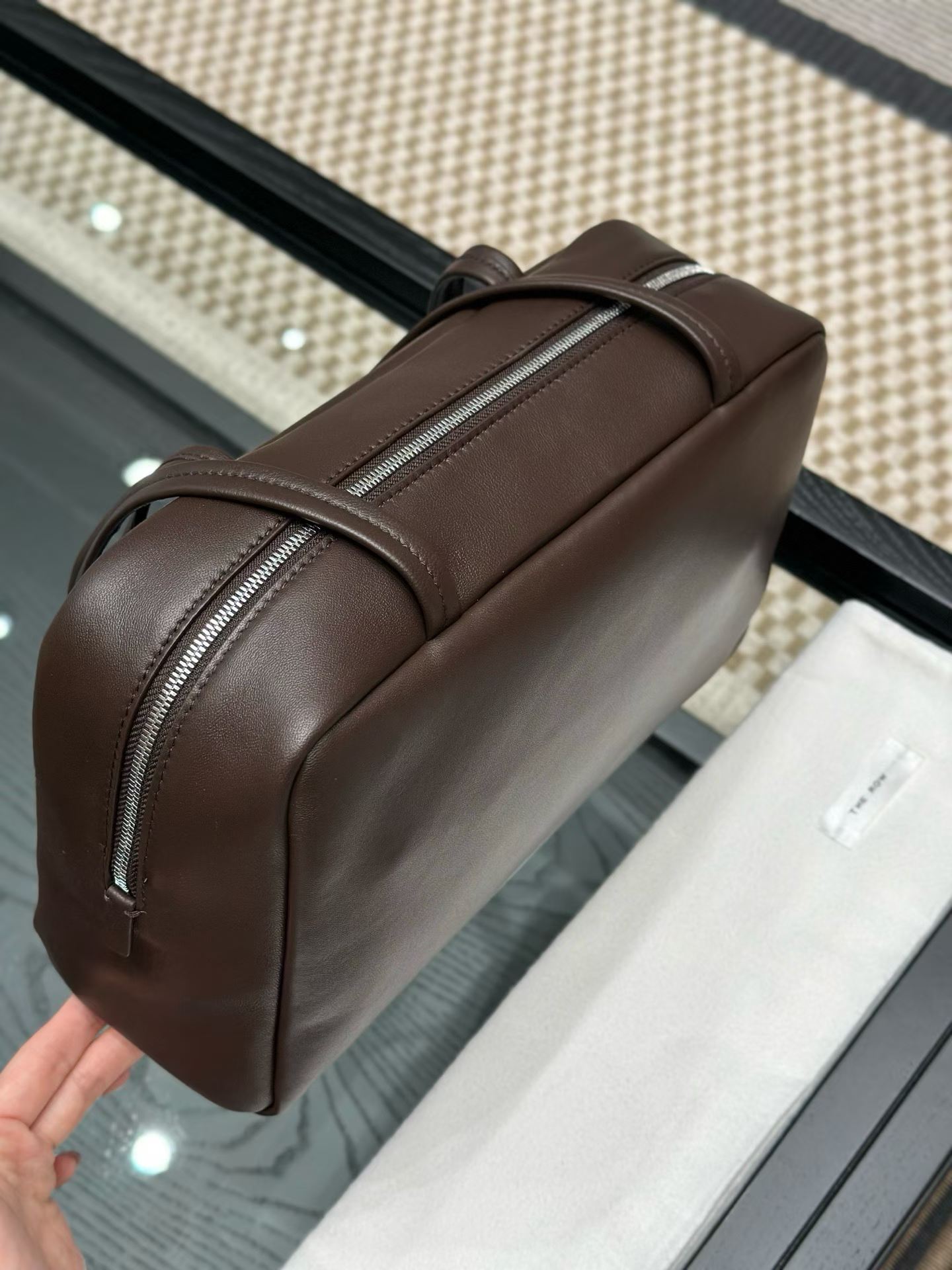 The Row Astra Leather Bowling Bag view 15