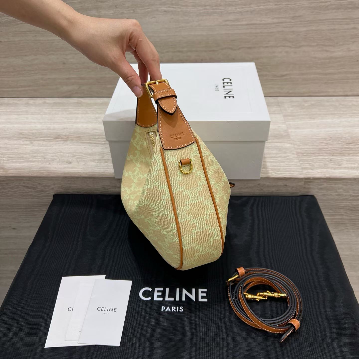 Celine Teen Lulu In Triomphe Canvas view 2