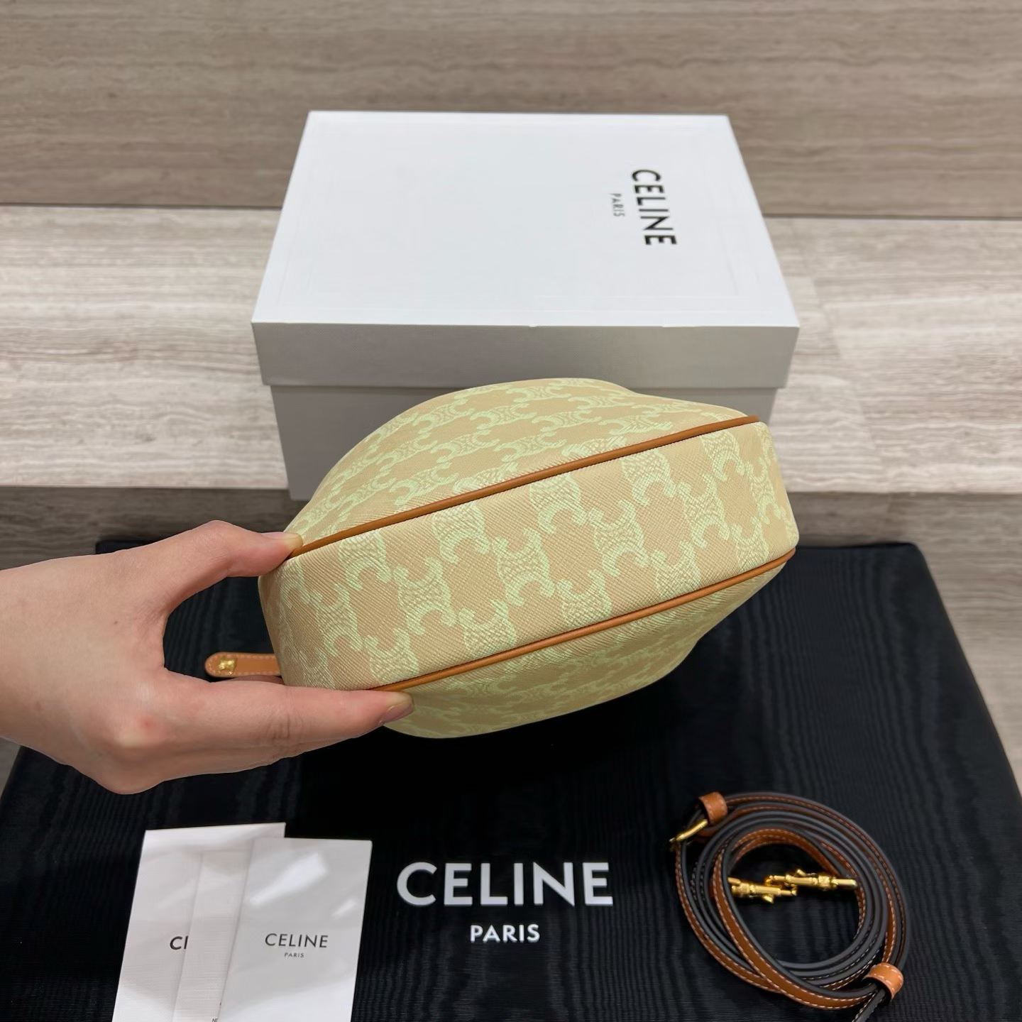 Celine Teen Lulu In Triomphe Canvas view 3