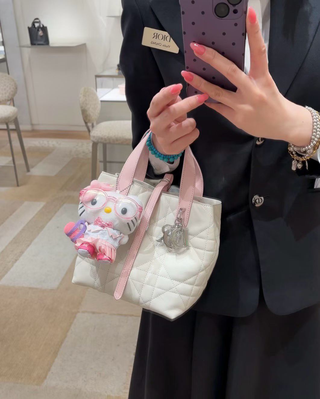 Dior Small Toujours Vertical Tote Bag view 9