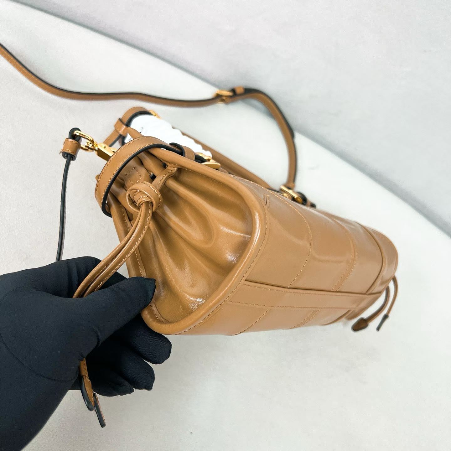 Prada Bonnie leather mini handbag view 27