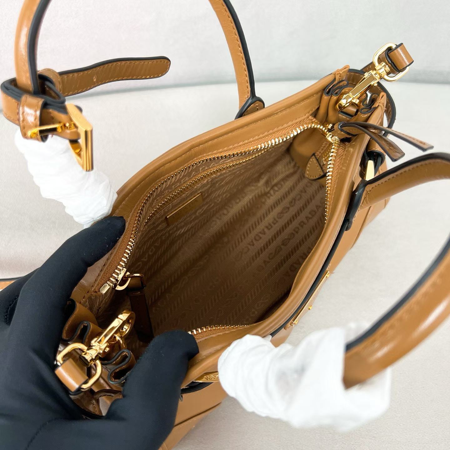 Prada Bonnie leather mini handbag view 28