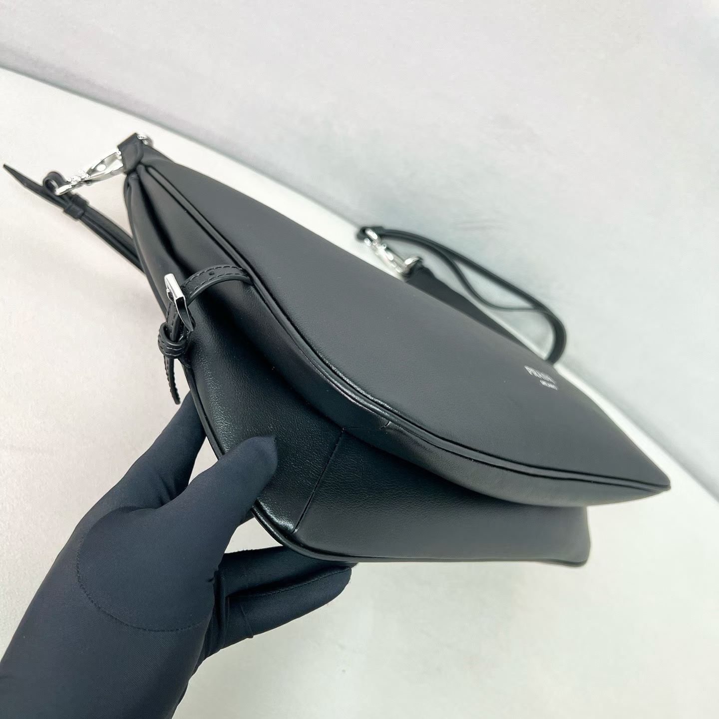 Prada Fold large leather shoulder bag view 15