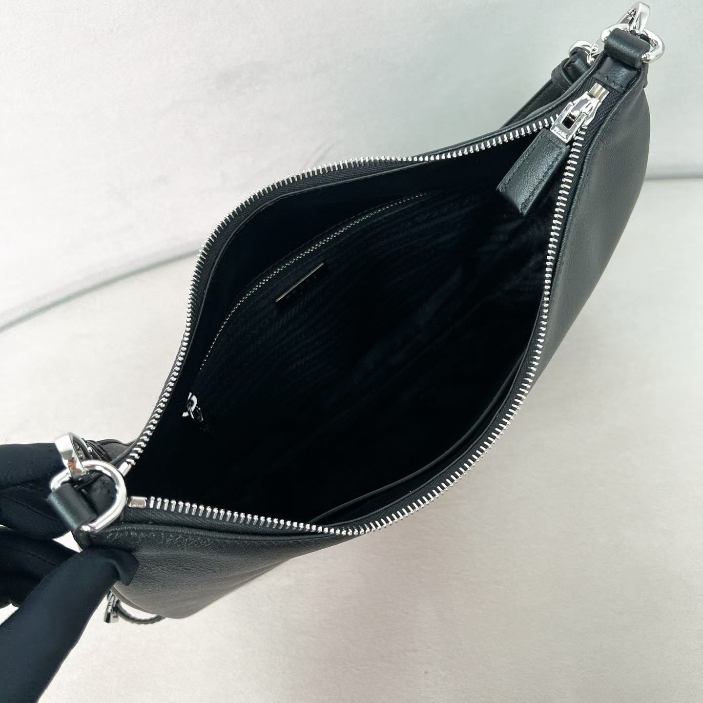 Prada Fold large leather shoulder bag view 16