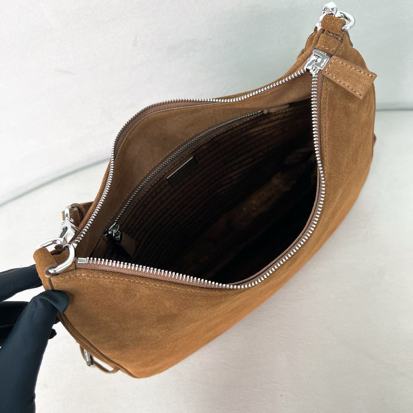 Prada Fold large leather shoulder bag view 2
