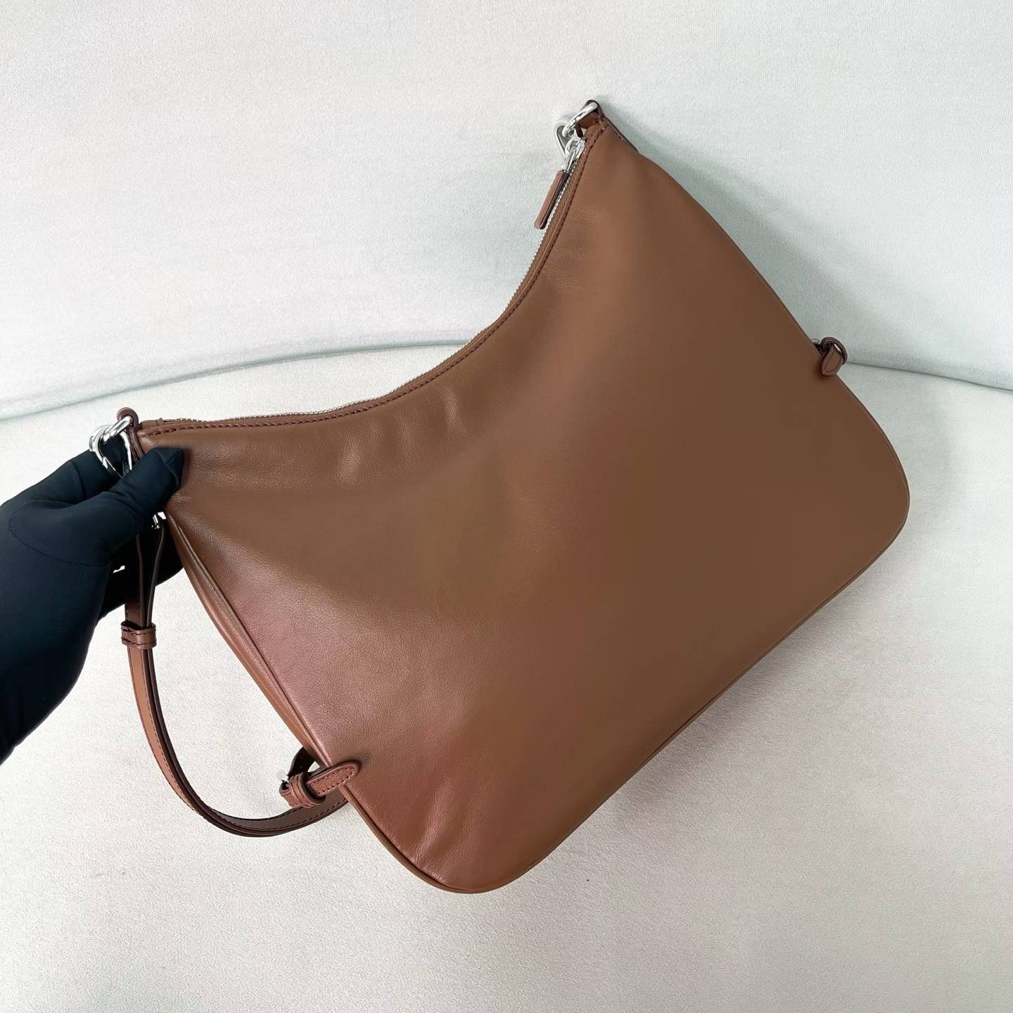 Prada Fold large leather shoulder bag view 3