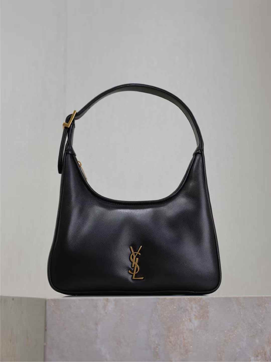 Saint Laurent calypso mini hobo in plunged lambskin view 1