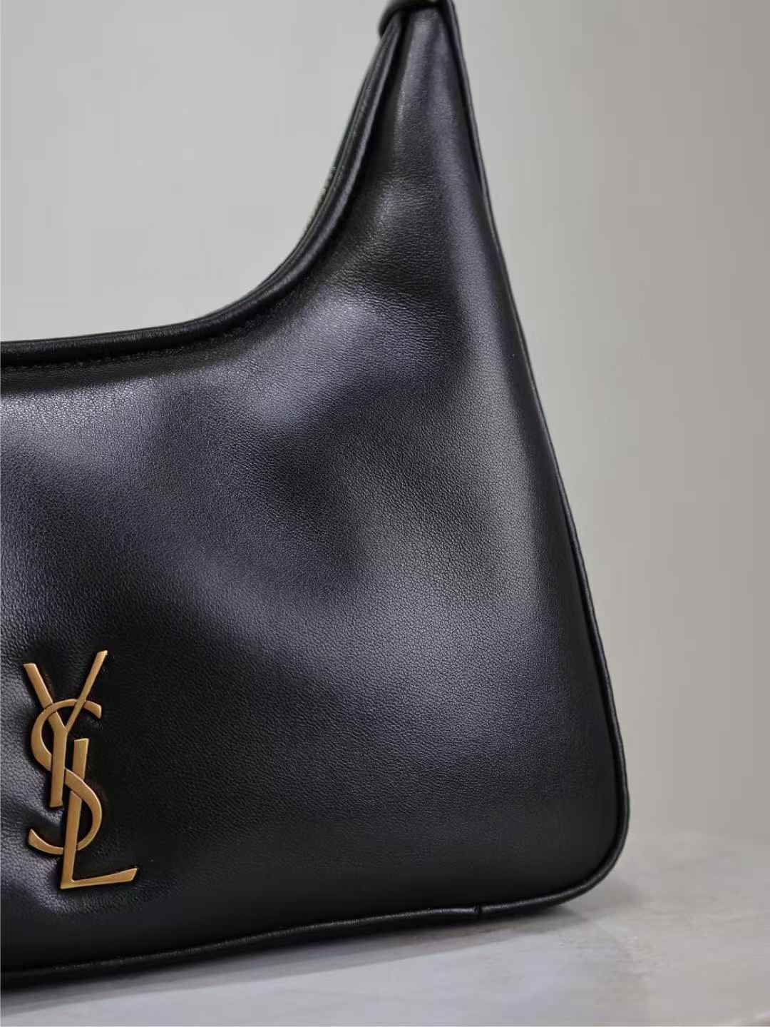 Saint Laurent calypso mini hobo in plunged lambskin view 3