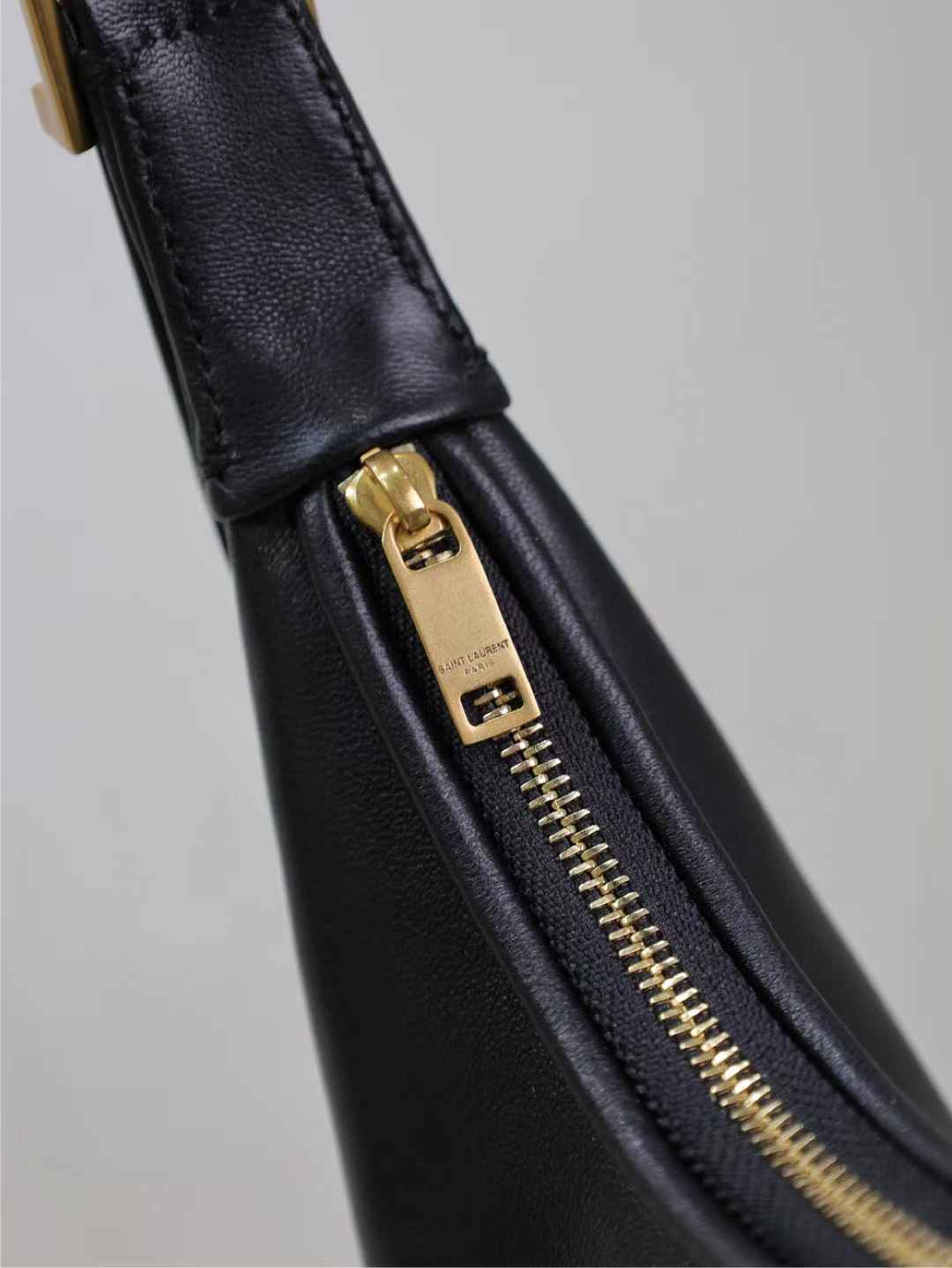Saint Laurent calypso mini hobo in plunged lambskin view 4