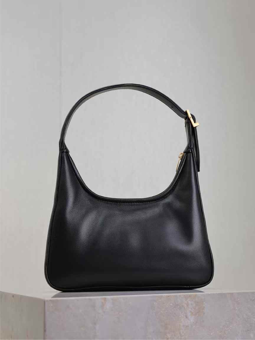 Saint Laurent calypso mini hobo in plunged lambskin view 8