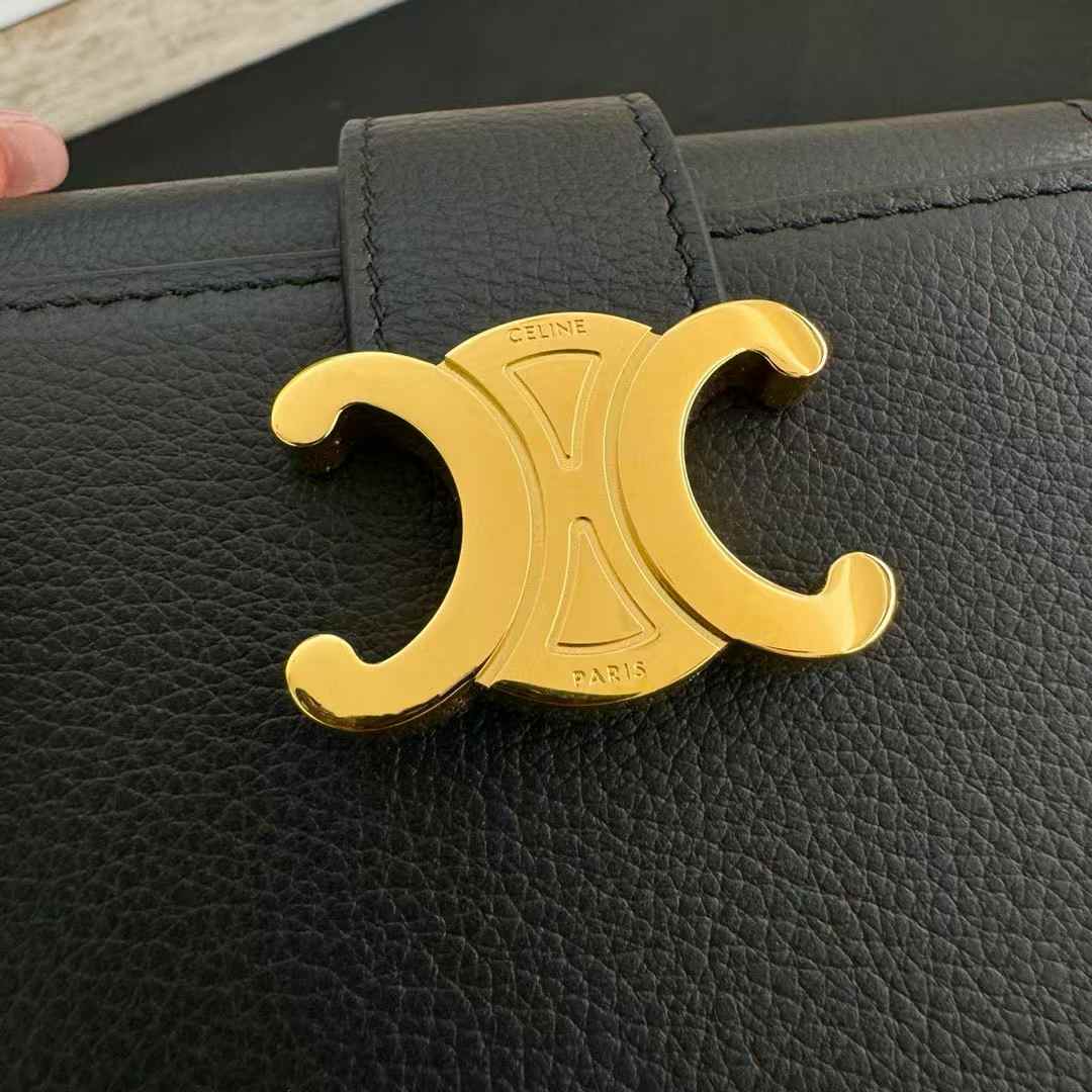 Celine Accordeon Card Holder In Supple Grained Calfskin view 6
