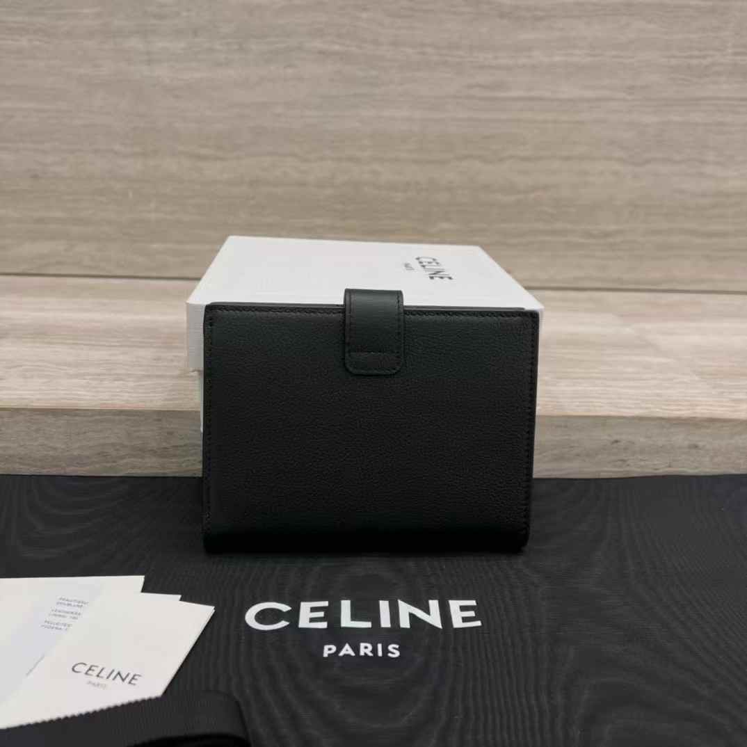 Celine Accordeon Card Holder In Supple Grained Calfskin view 2