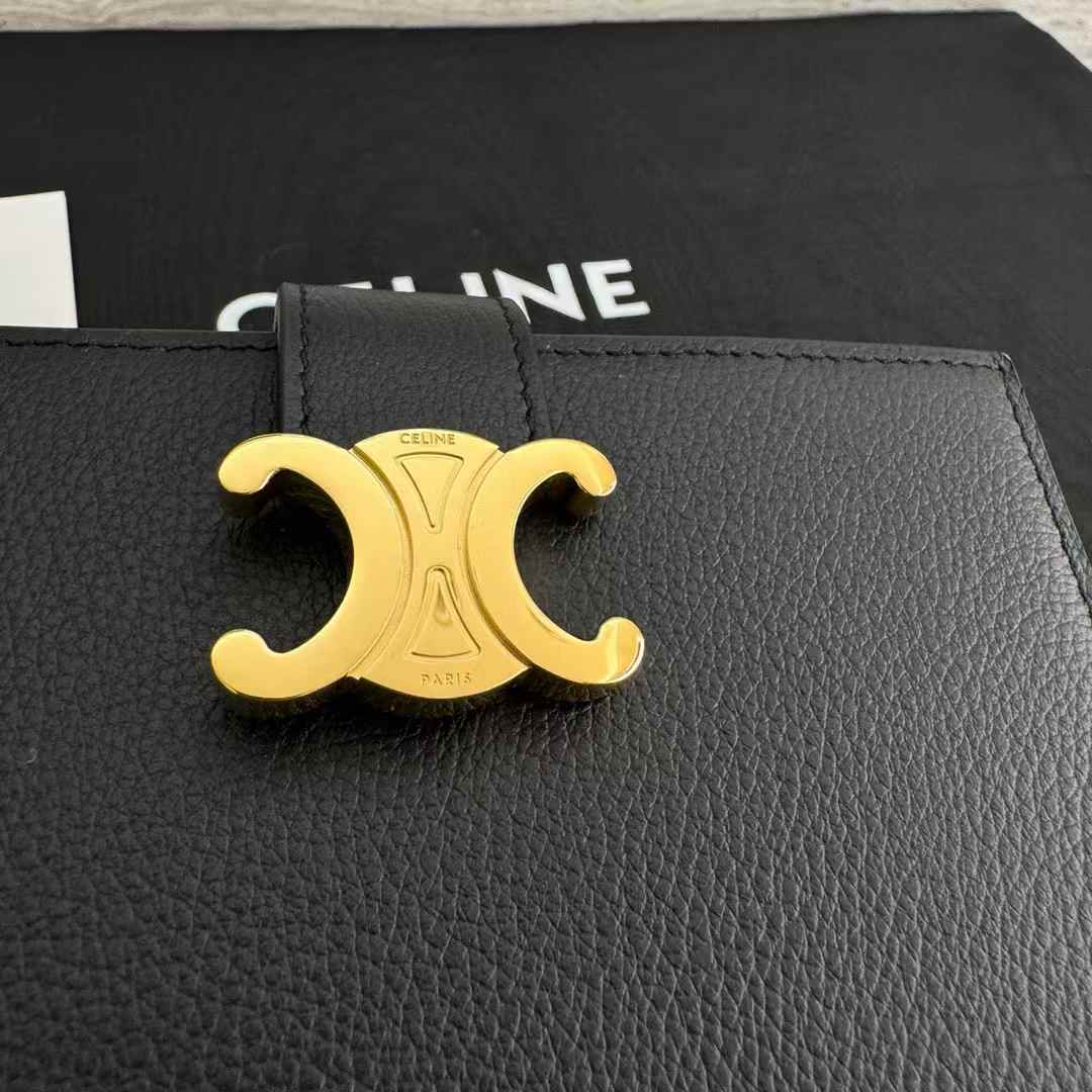Celine Accordeon Card Holder In Supple Grained Calfskin view 7