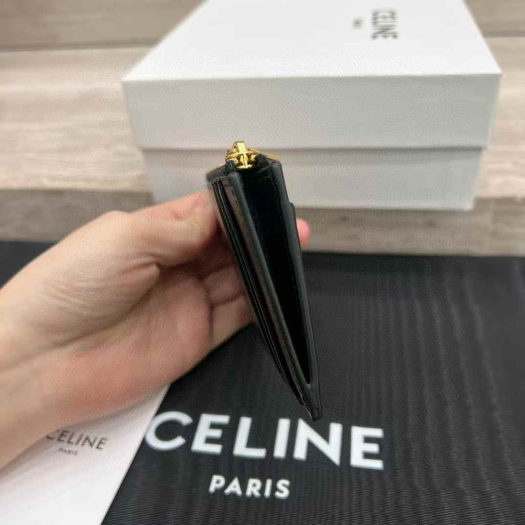 Celine Card Holder Cuir Triomphe In Shiny Calfskin view 4