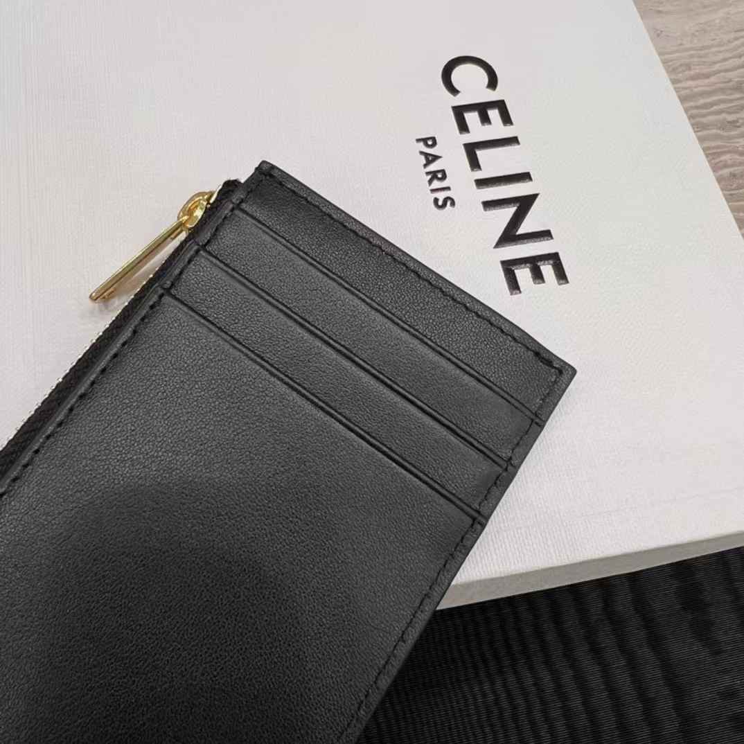 Celine Card Holder Cuir Triomphe In Shiny Calfskin view 6