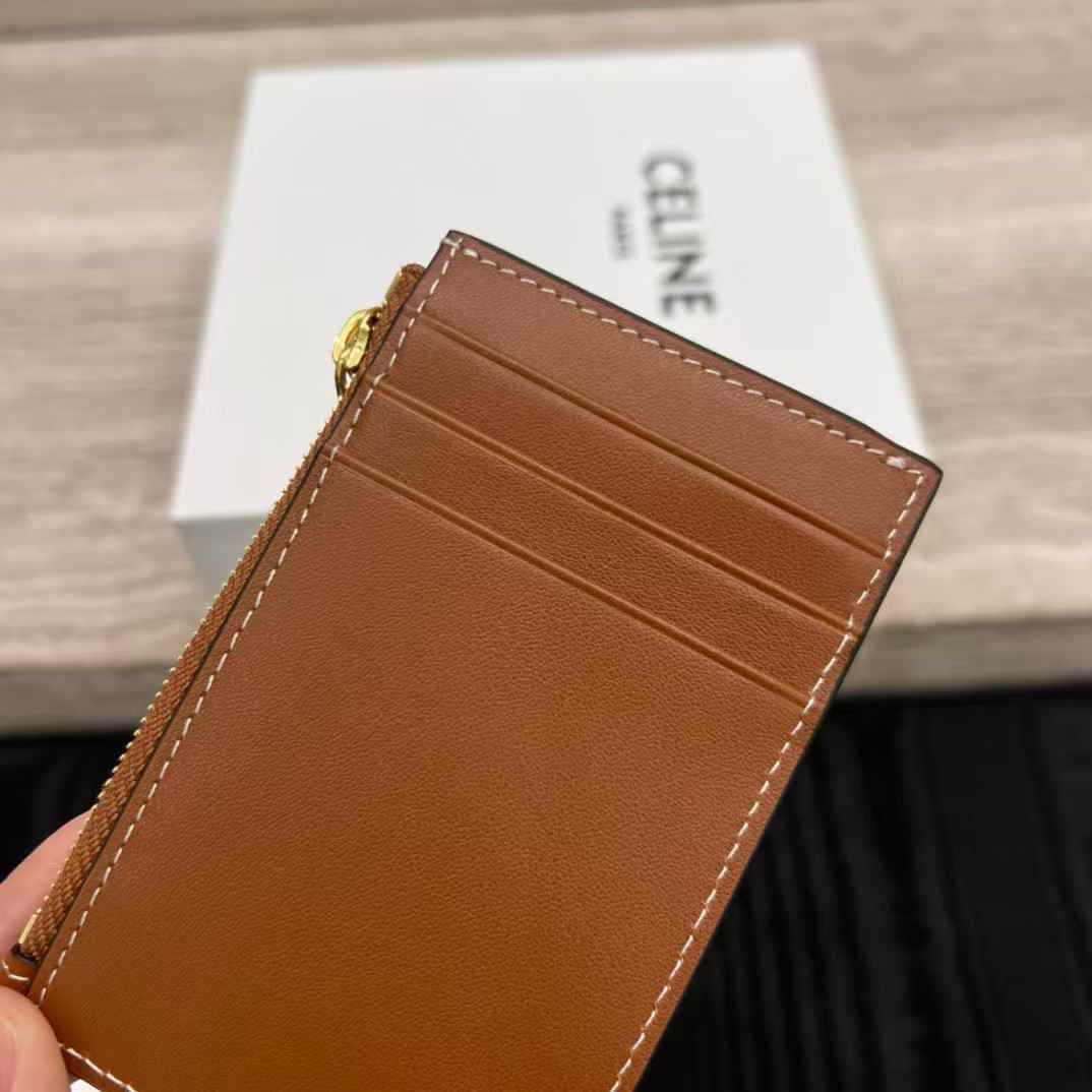 Celine Card Holder Cuir Triomphe In Shiny Calfskin view 5