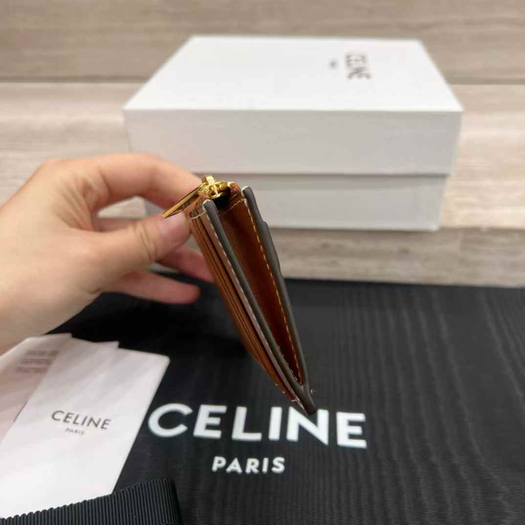 Celine Card Holder Cuir Triomphe In Shiny Calfskin view 6