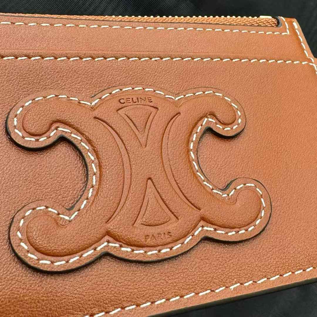 Celine Card Holder Cuir Triomphe In Shiny Calfskin view 9