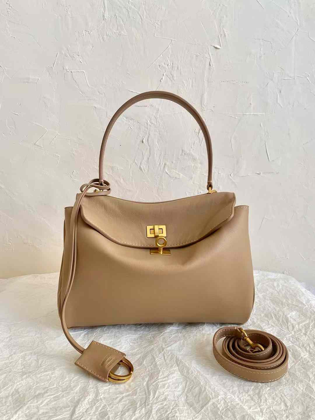 Balenciaga Women’s Rodeo Handbag in Latte view 2