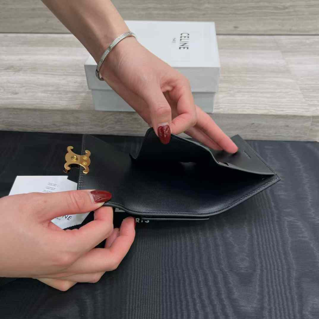 Celine COMPACT WALLET WITH COIN TRIOMPHE in Shiny calfskin view 7