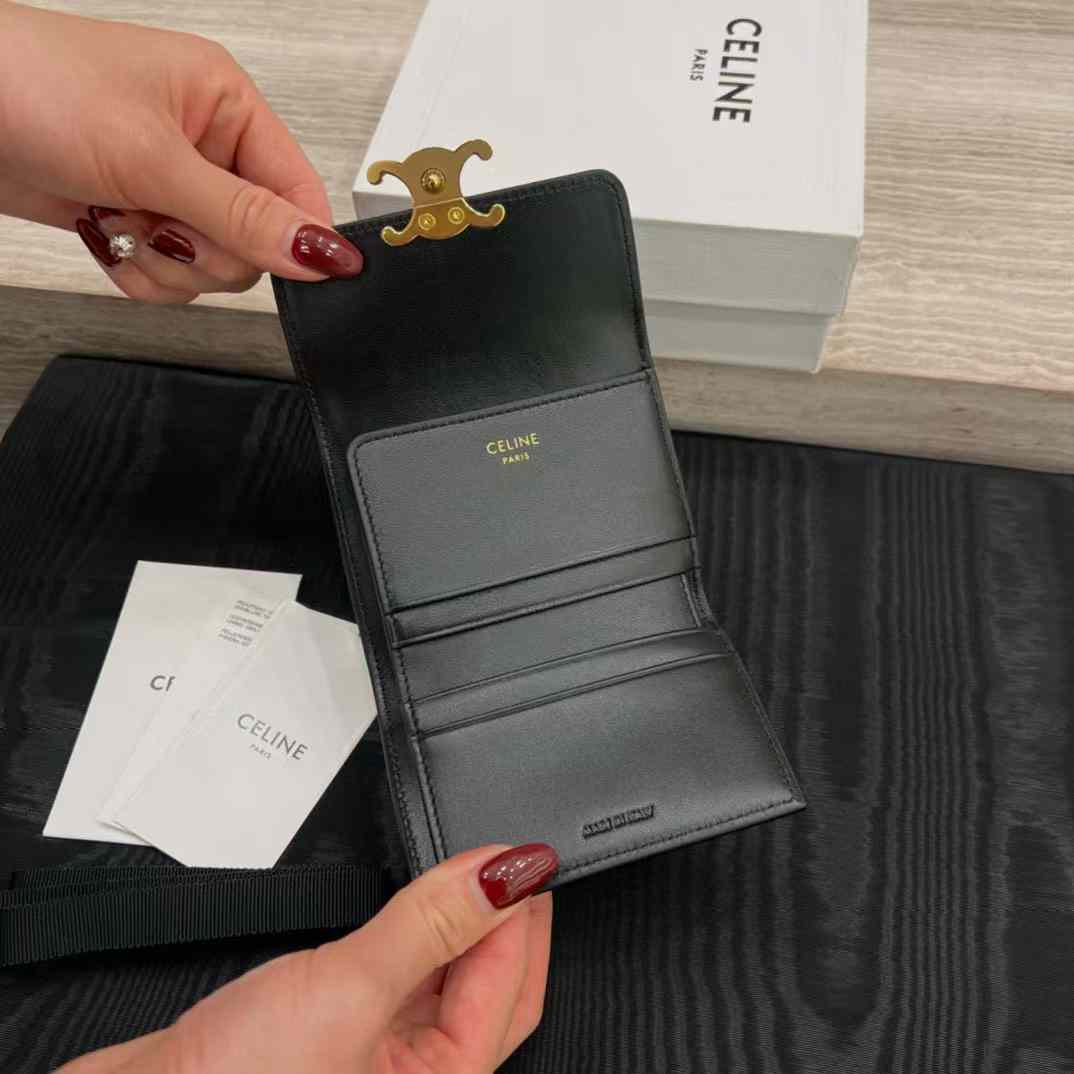 Celine COMPACT WALLET WITH COIN TRIOMPHE in Shiny calfskin view 8