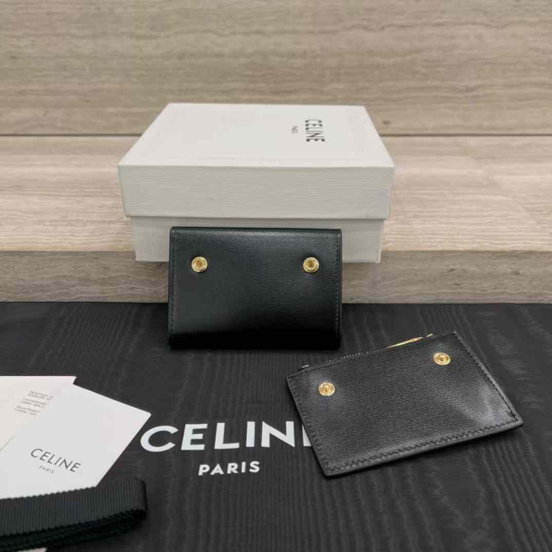 Celine COMPACT WALLET WITH COIN TRIOMPHE in Shiny calfskin view 9