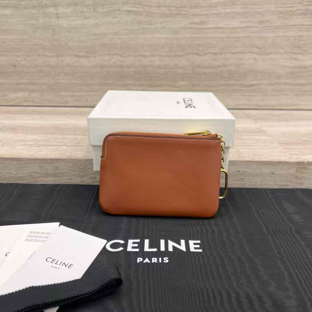 Celine Coin And Card Pouch Cuir Triomphe In Smooth Calfskin view 2