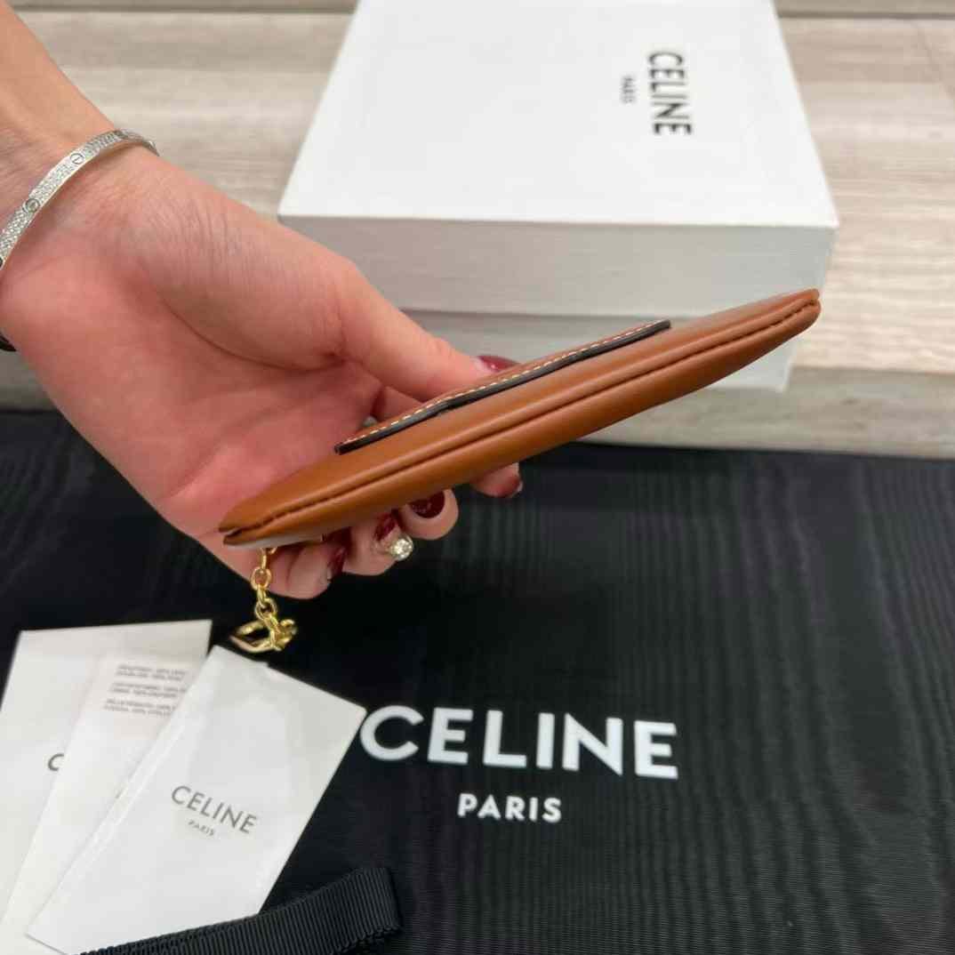 Celine Coin And Card Pouch Cuir Triomphe In Smooth Calfskin view 3