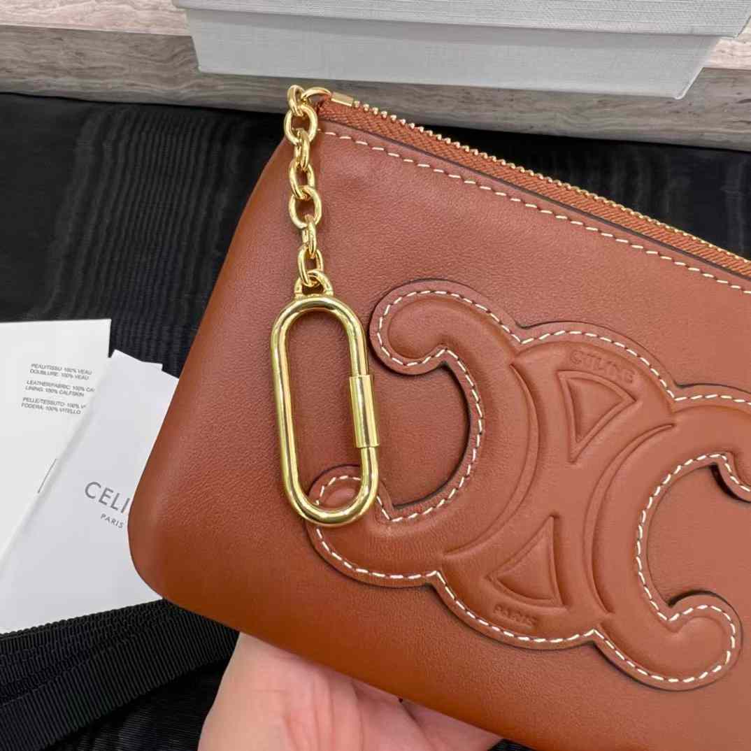 Celine Coin And Card Pouch Cuir Triomphe In Smooth Calfskin view 4