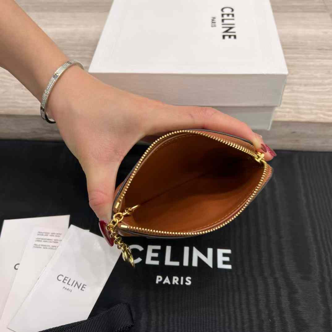 Celine Coin And Card Pouch Cuir Triomphe In Smooth Calfskin view 5