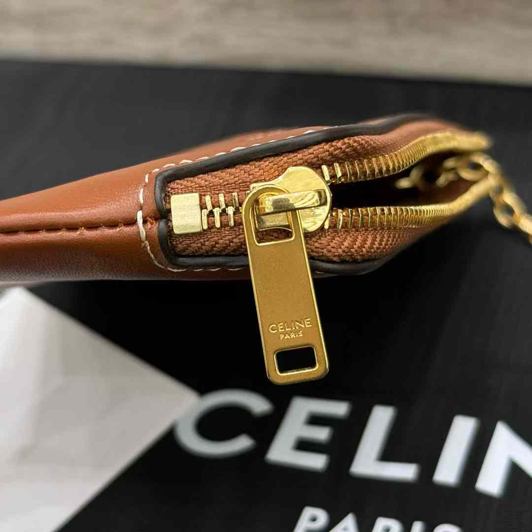 Celine Coin And Card Pouch Cuir Triomphe In Smooth Calfskin view 6