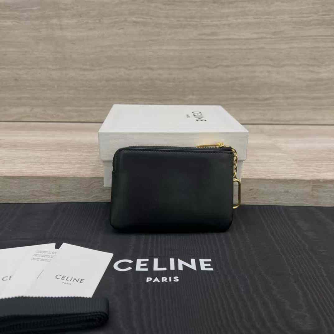 Celine Coin And Card Pouch Cuir Triomphe In Smooth Calfskin view 2