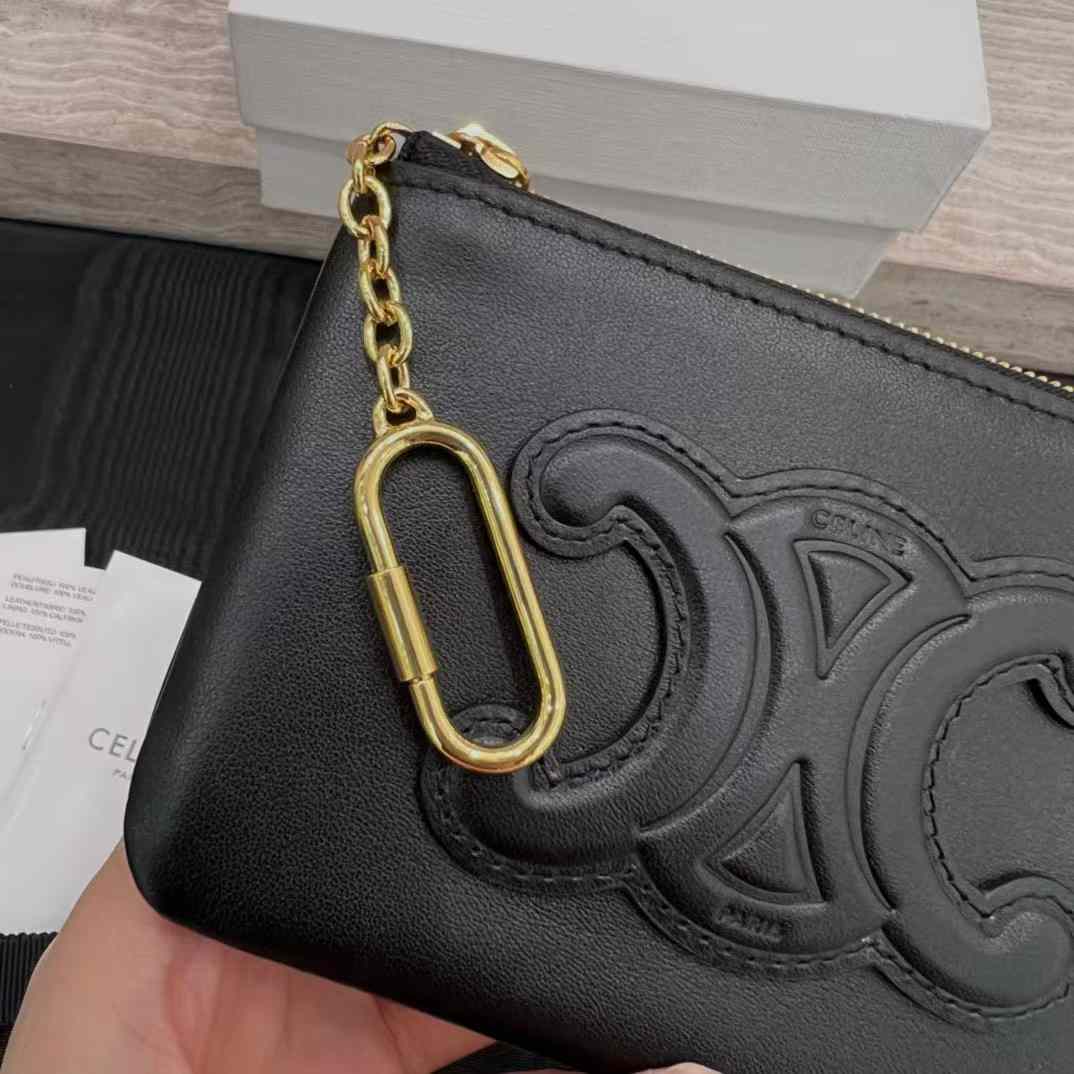 Celine Coin And Card Pouch Cuir Triomphe In Smooth Calfskin view 4