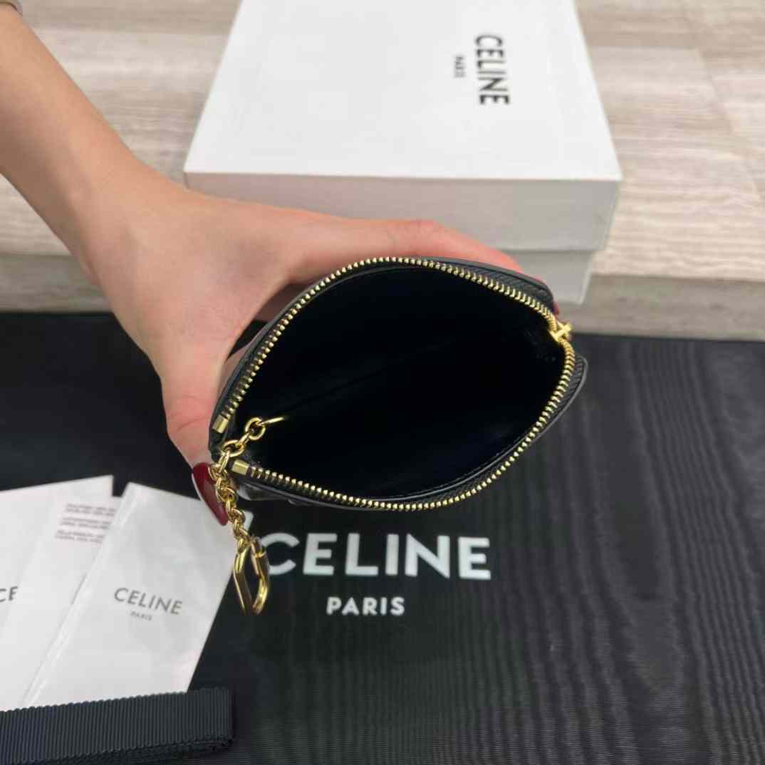 Celine Coin And Card Pouch Cuir Triomphe In Smooth Calfskin view 5