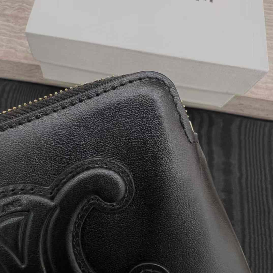 Celine Coin And Card Pouch Cuir Triomphe In Smooth Calfskin view 6